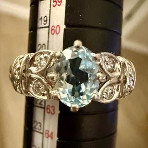 Sterling Silver & Blue Topaz ring New